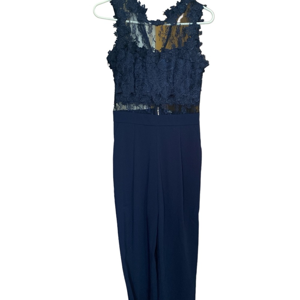 Elegant Navy Lace Jumpsuit